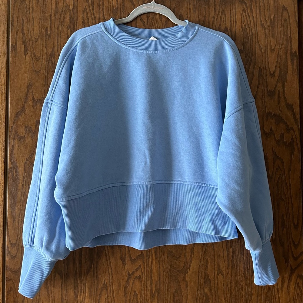 Zella Cloud Fleece Relaxed Sweatshirt in Blue Azerine